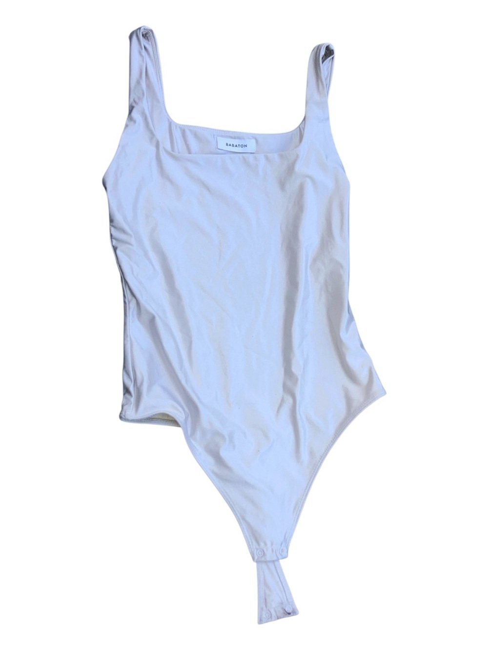 Aritzia Babaton White Square-Neck One-Piece Bodysuit